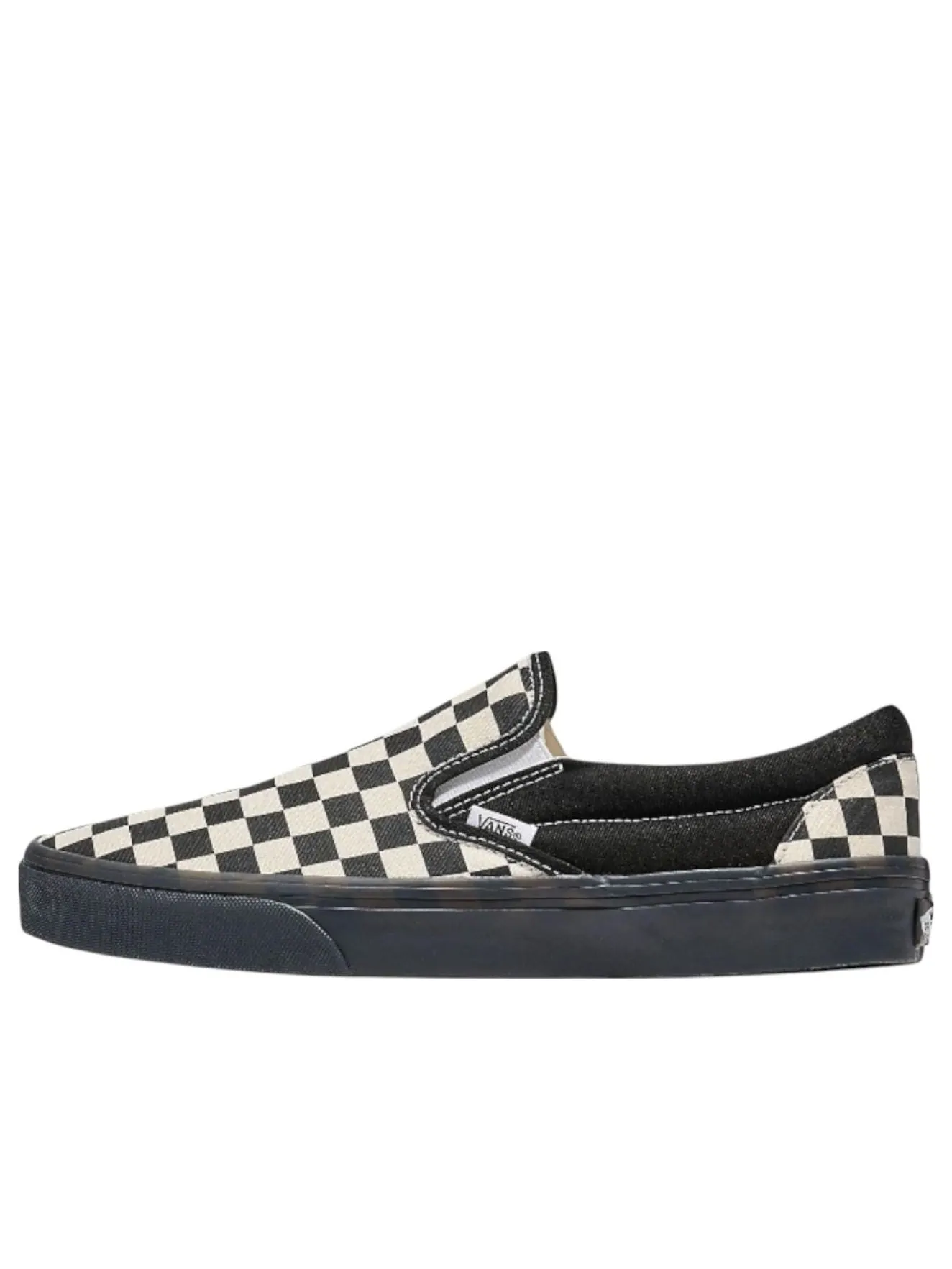 Кроссовки Vans Classic Slip-On Checkerboard 'Black White Black Midsole' — изображение 1 из 3, черный/белый