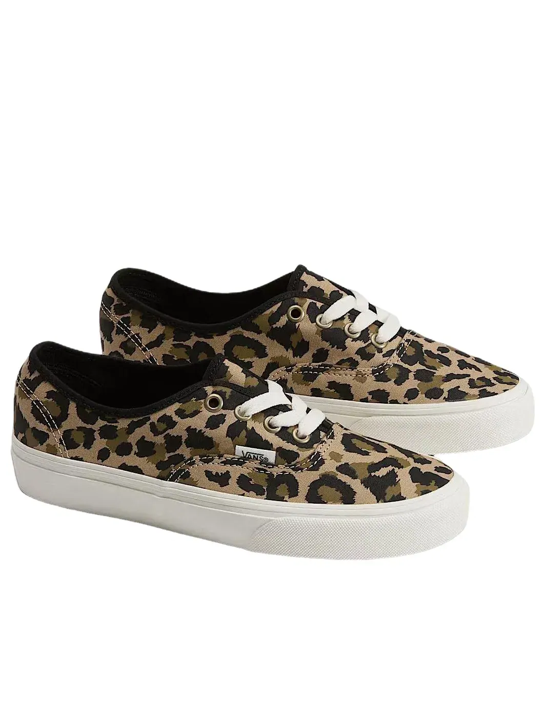 Мужские кеды на шнуровке с принтом леопарда Vans Authentic — изображение 2 из 4, бежевый