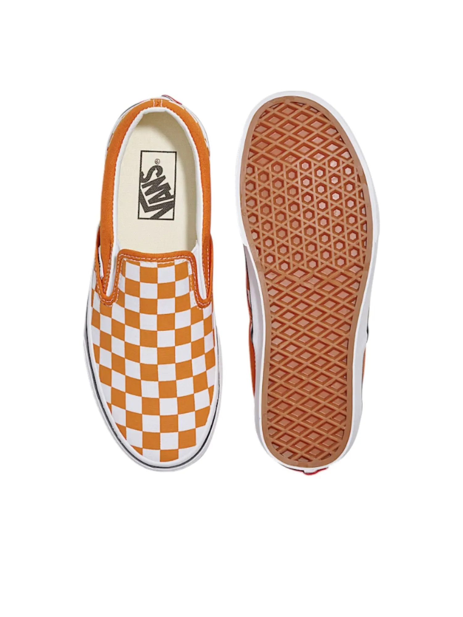 Кроссовки Vans Classic Slip-On Checkerboard 'Marmalade Orange' — изображение 4 из 4, оранжевый