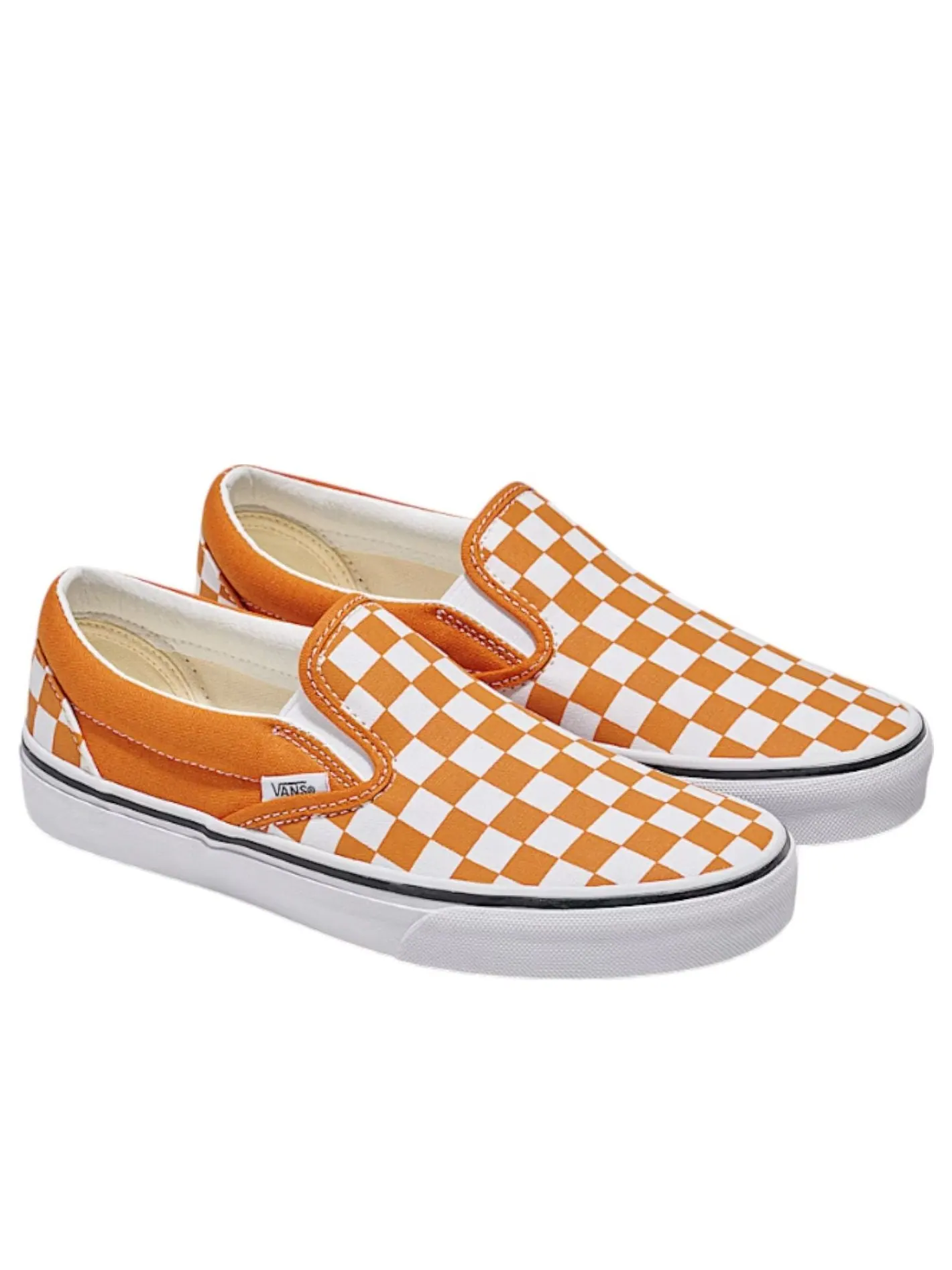Vans Classic Slip-On Checkerboard 'Marmalade Orange' — изображение 2 из 4, оранжевый/белый