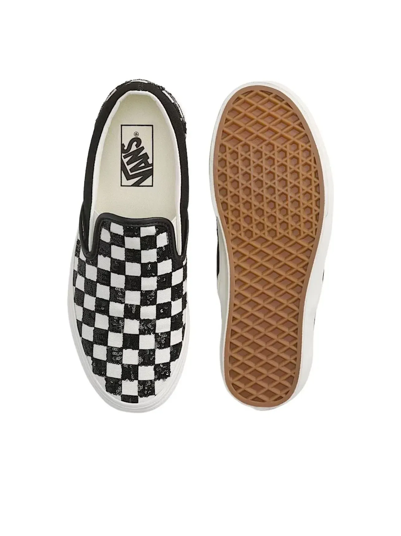 Мужские кеды Slip-On с принтом Vans Classic Slip-On Checkerboard — изображение 4 из 4, белый