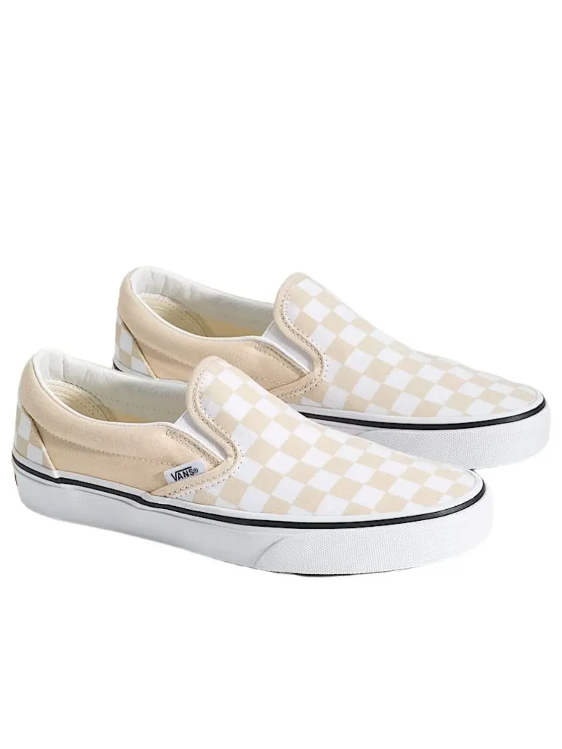 Слипоны Vans Classic Slip-On Checkerboard 'Creme Brule Beige' — изображение 2 из 4, бежевый