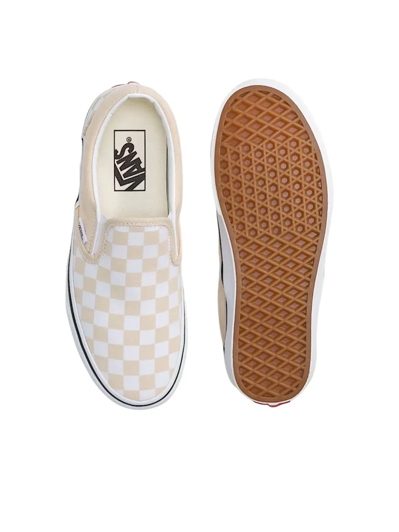 Слипоны Vans Classic Slip-On Checkerboard 'Creme Brule Beige' — изображение 3 из 4, бежевый