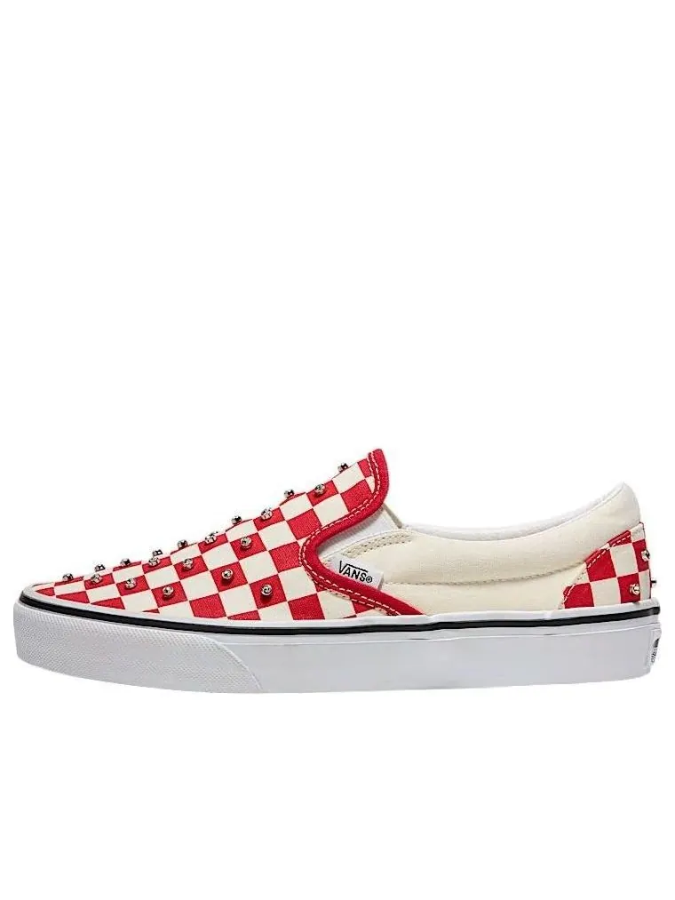 Кроссовки Vans Classic Slip-On Checkerboard 'Racing Red White' — изображение 1 из 3, красный