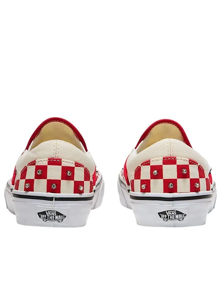 Кроссовки Vans Classic Slip-On Checkerboard 'Racing Red White' — изображение 3 из 3, красный