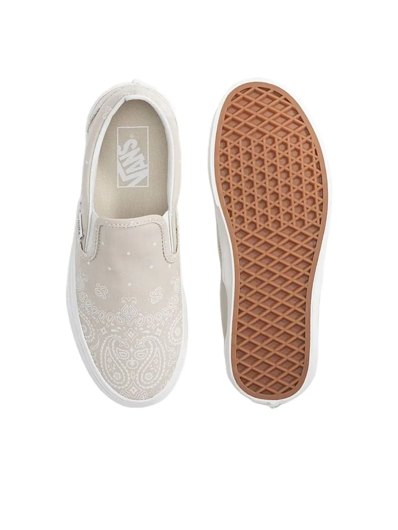 Слипоны Vans Classic Slip-On 'Oatmeal Beige White' VN000D6YOTM — изображение 4 из 4, бежевый