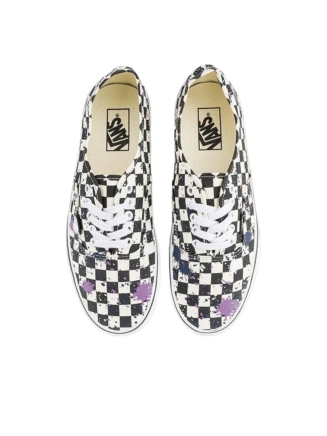 Мужские кеды с принтом Vans Authentic Splatter Checkerboard Black — изображение 3 из 5, черный