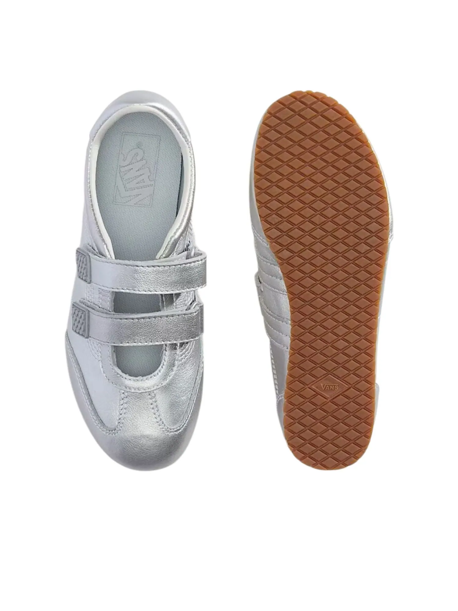 Кроссовки (WMNS) Vans Premium Mary Jane Super Lowpro 'Silver Grey' — изображение 3 из 5, серебряный