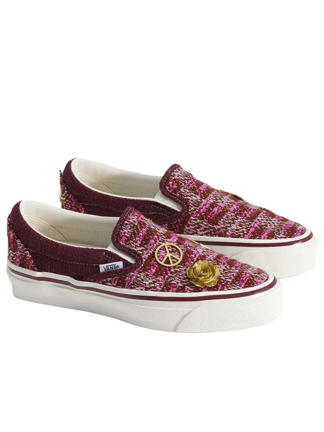 Мужские кеды slip-on с принтом Vans Brown Pink — изображение 2 из 4, розовый