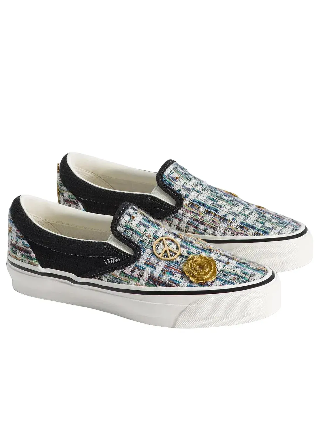 Мужские кеды Slip-On Black White Vans — изображение 2 из 4, мульти