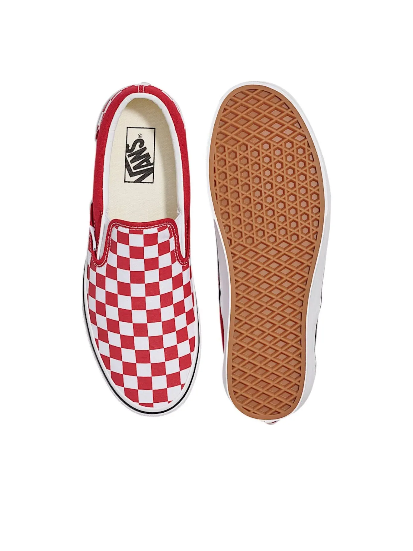 Vans Classic Slip-On Checkerboard 'Red White' — изображение 3 из 4, красный/белый