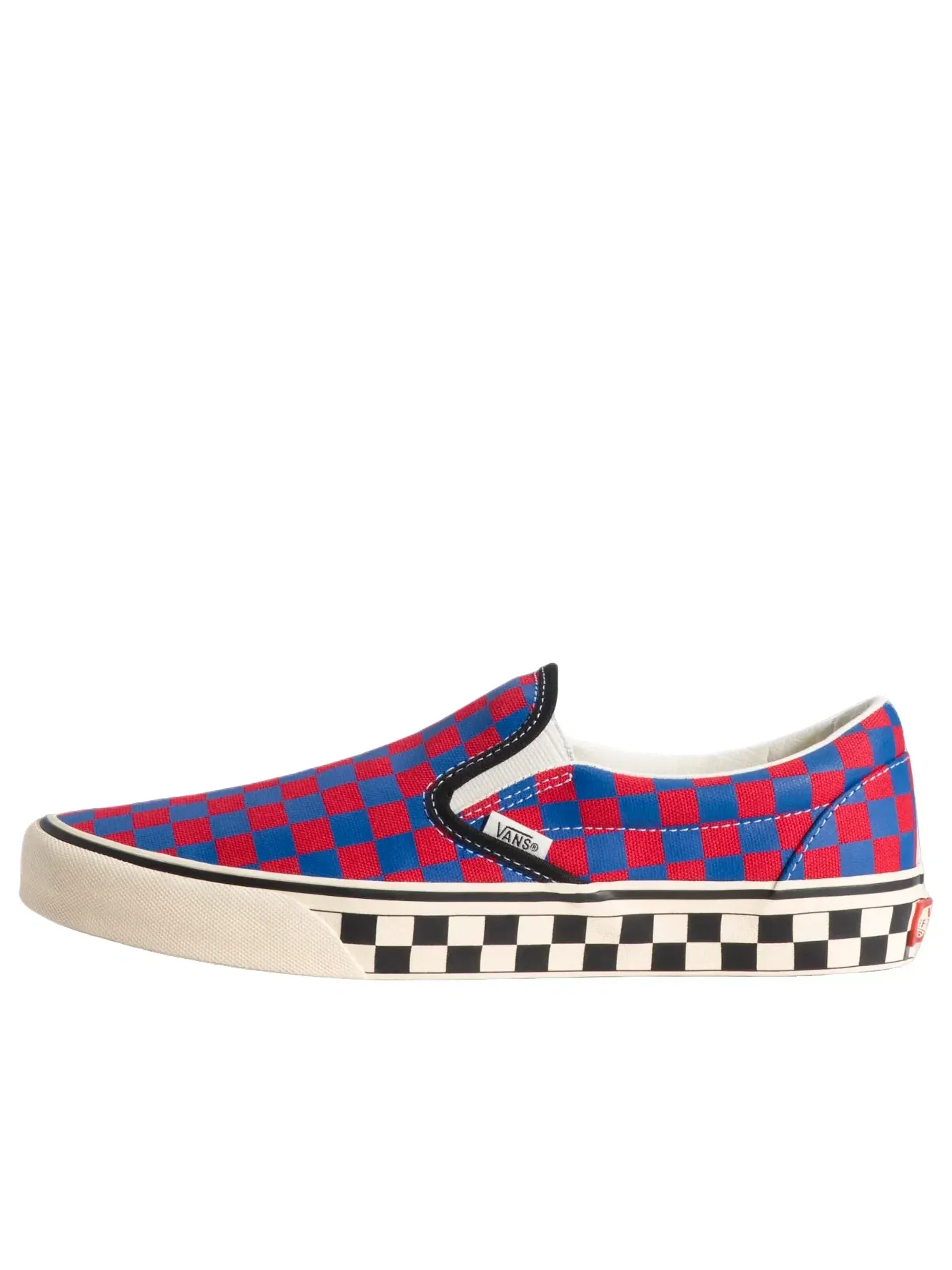 Мужские кеды с принтом Vans Classic Slip-On Checkerboard Red Blue — изображение 1 из 4, красный