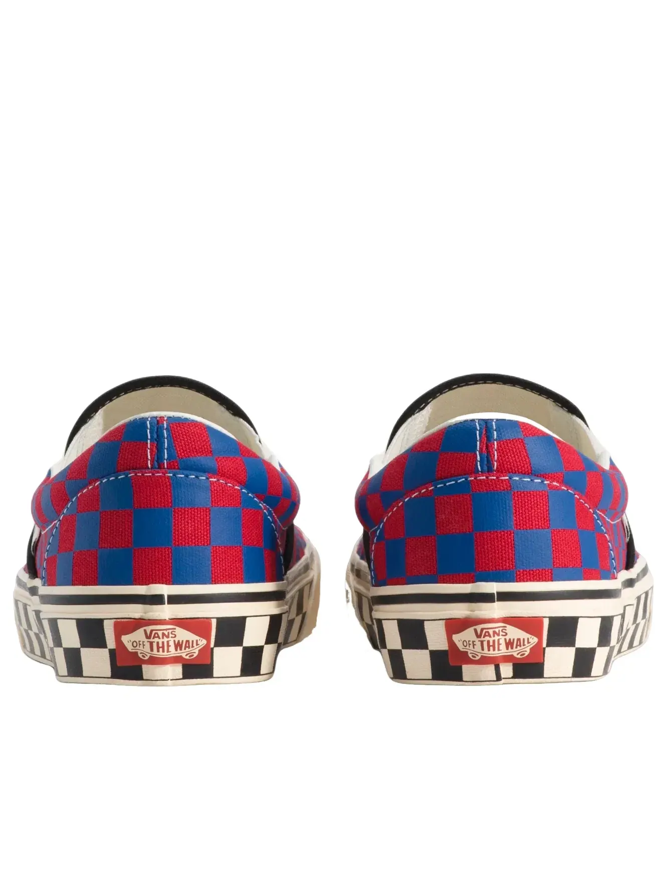 Мужские кеды с принтом Vans Classic Slip-On Checkerboard Red Blue — изображение 3 из 4, красный