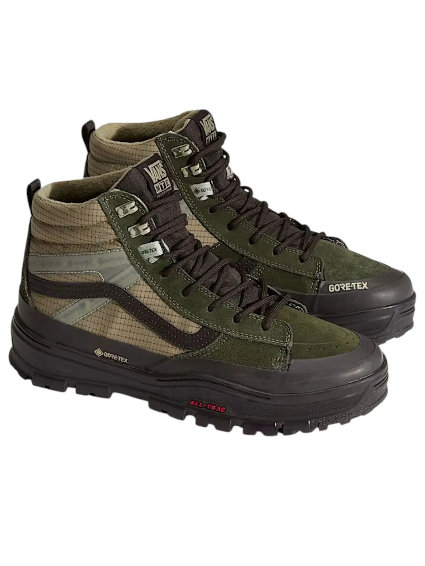 Кроссовки Vans Sk8-Hi GORE-TEX Insulated 'Dark Green Dark Brown' — изображение 2 из 5, зеленый