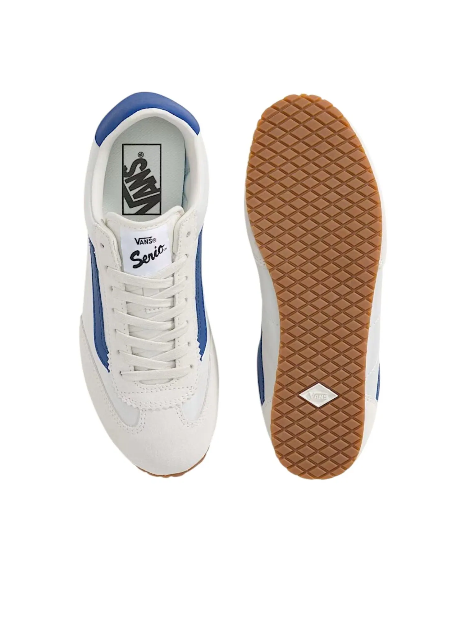Кроссовки Vans Super Lowpro 'Marshmallow White True Blue' — изображение 3 из 4, белый/синий