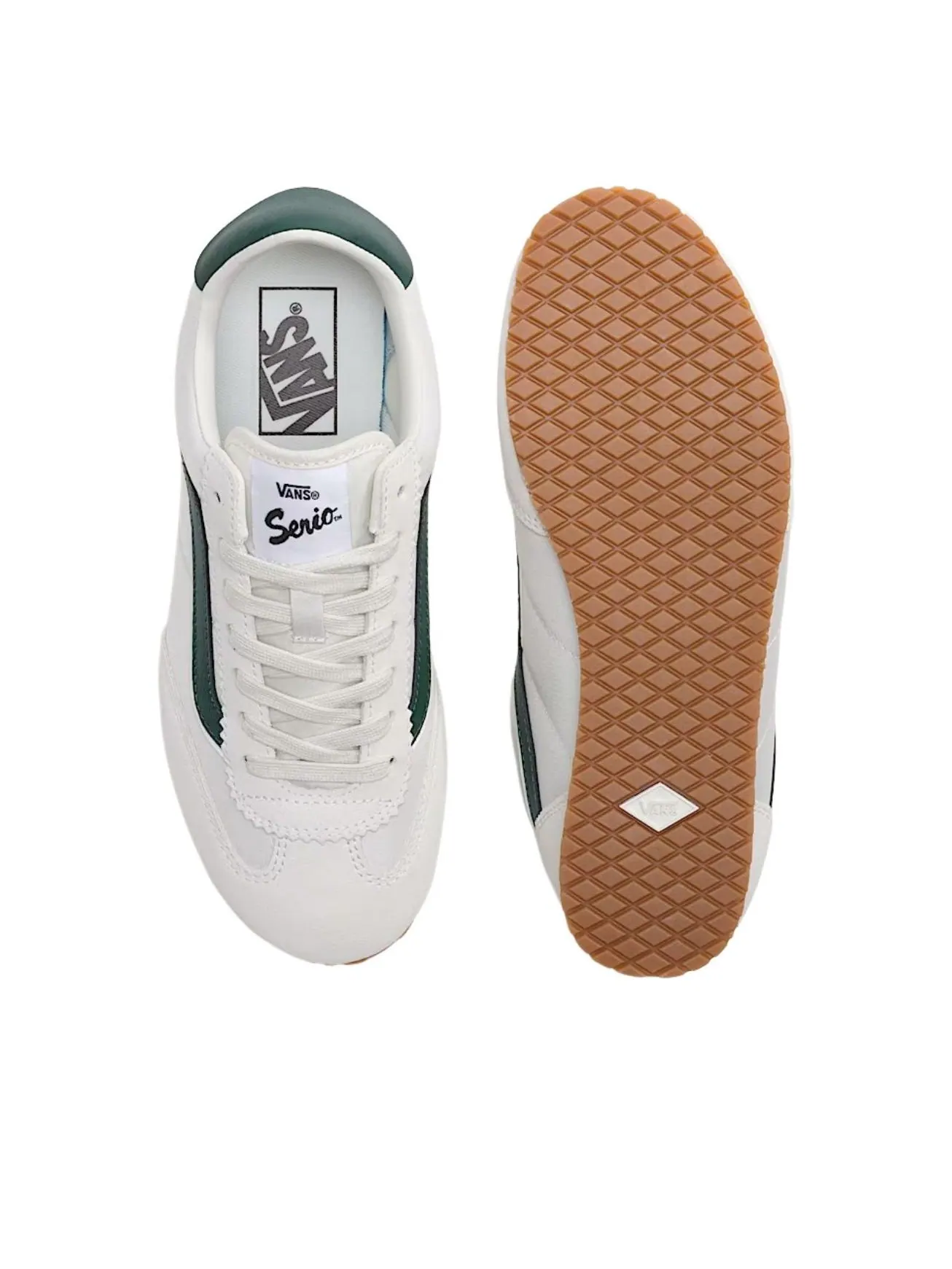 Кроссовки Vans Super Lowpro 'Marshmallow White Emerald Green' — изображение 3 из 4, белый/зеленый