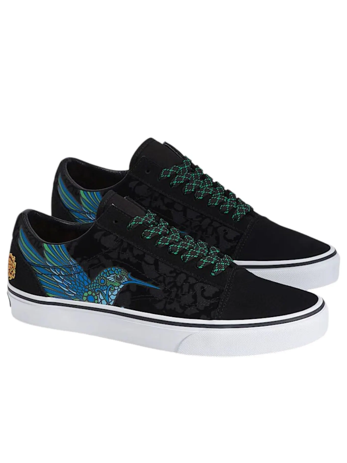 Vans Old Skool Dia de los Muertos 'Black Blue Green' — изображение 2 из 5, черный/синий/зеленый