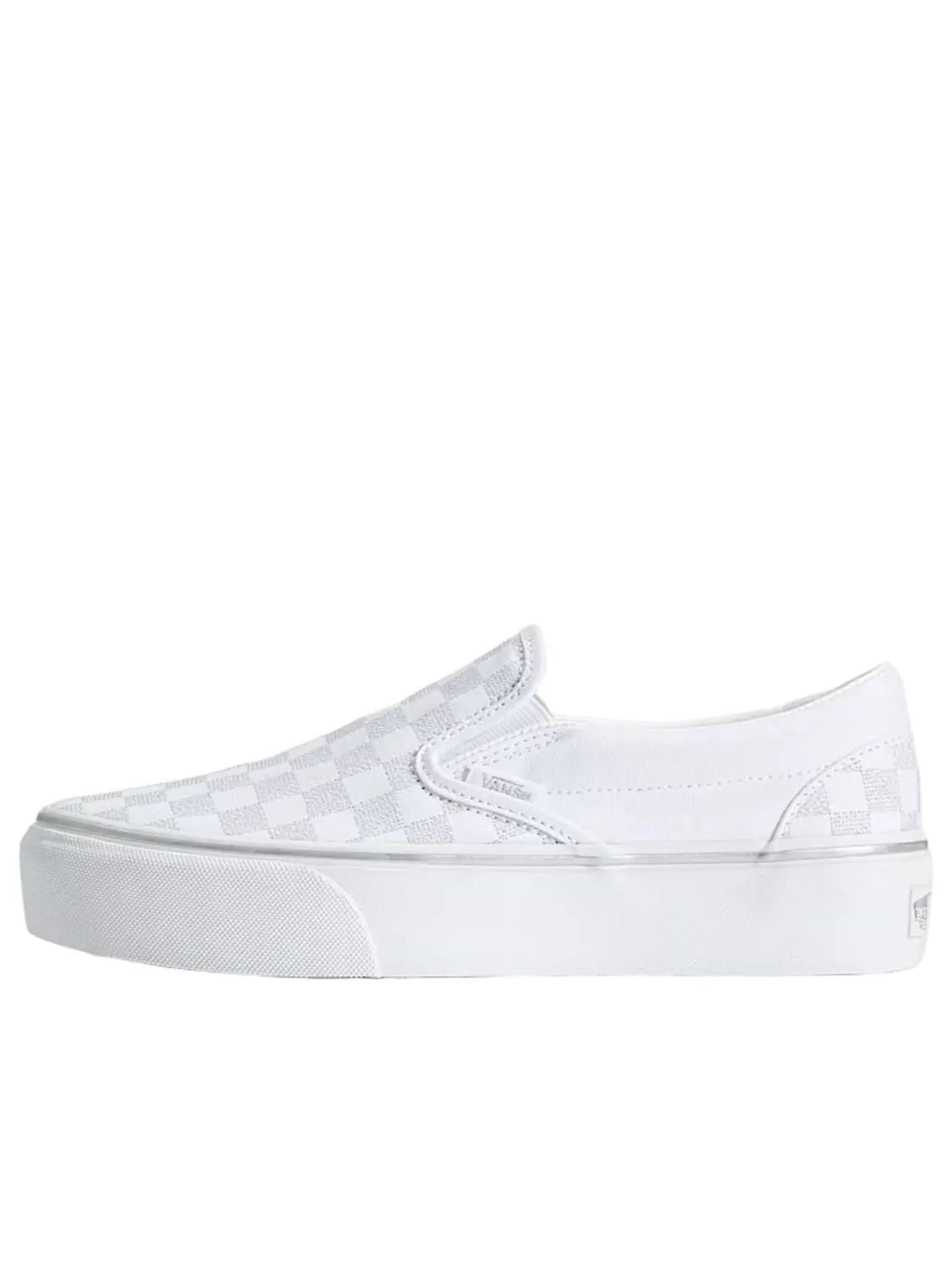 Vans Classic Slip-On Platform Checkerboard 'Silver Grey' — изображение 1 из 4, серебристый/серый