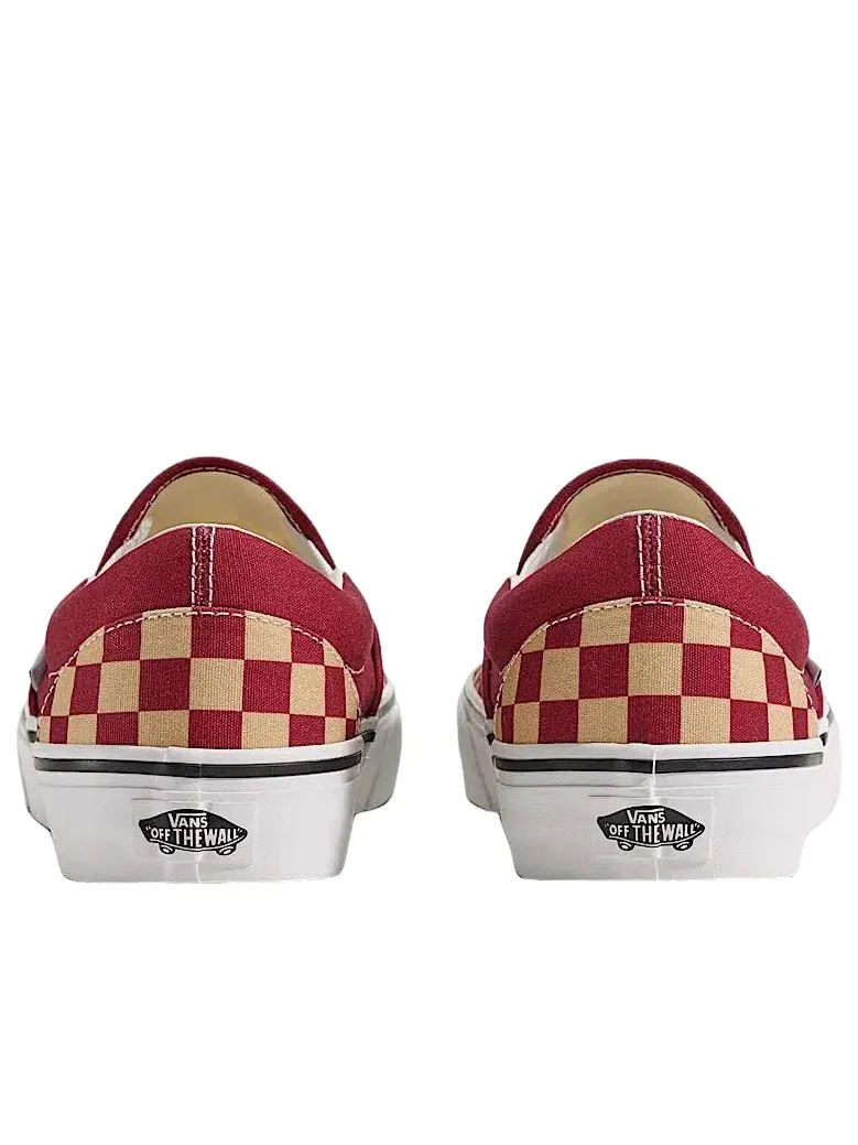 Мужские кеды Slip-On с принтом Vans Burgundy Red Gold — изображение 3 из 4, красный