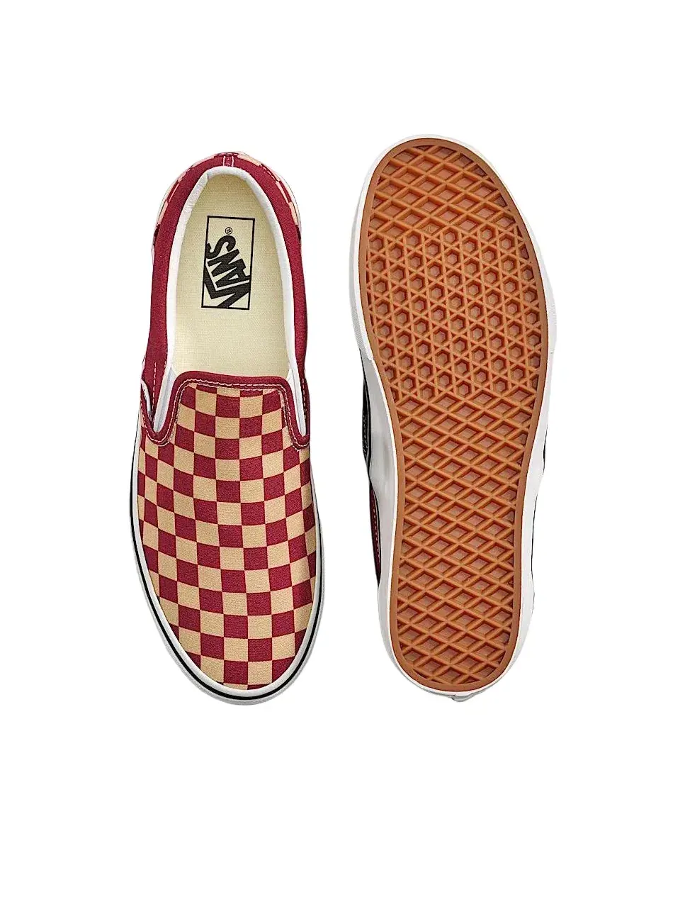 Мужские кеды Slip-On с принтом Vans Burgundy Red Gold — изображение 4 из 4, красный