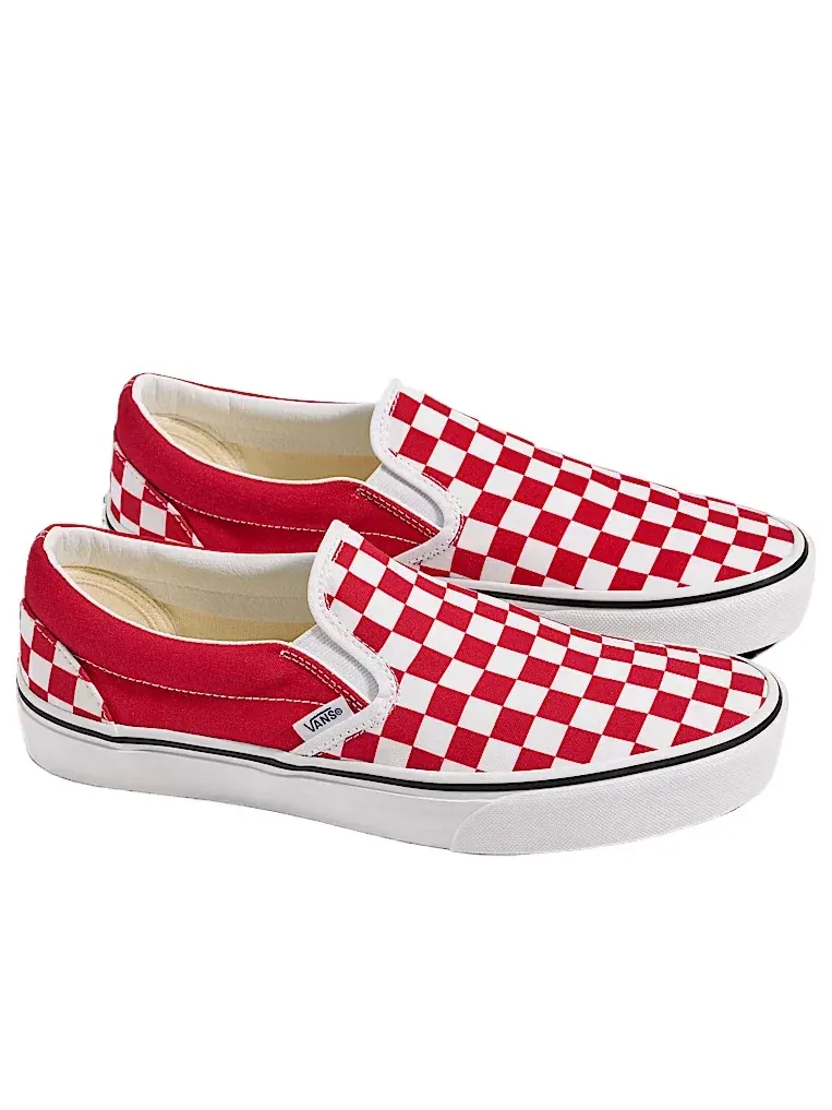 Мужские кеды Slip-On Vans Game Day Classic Checkerboard — изображение 2 из 4, красный
