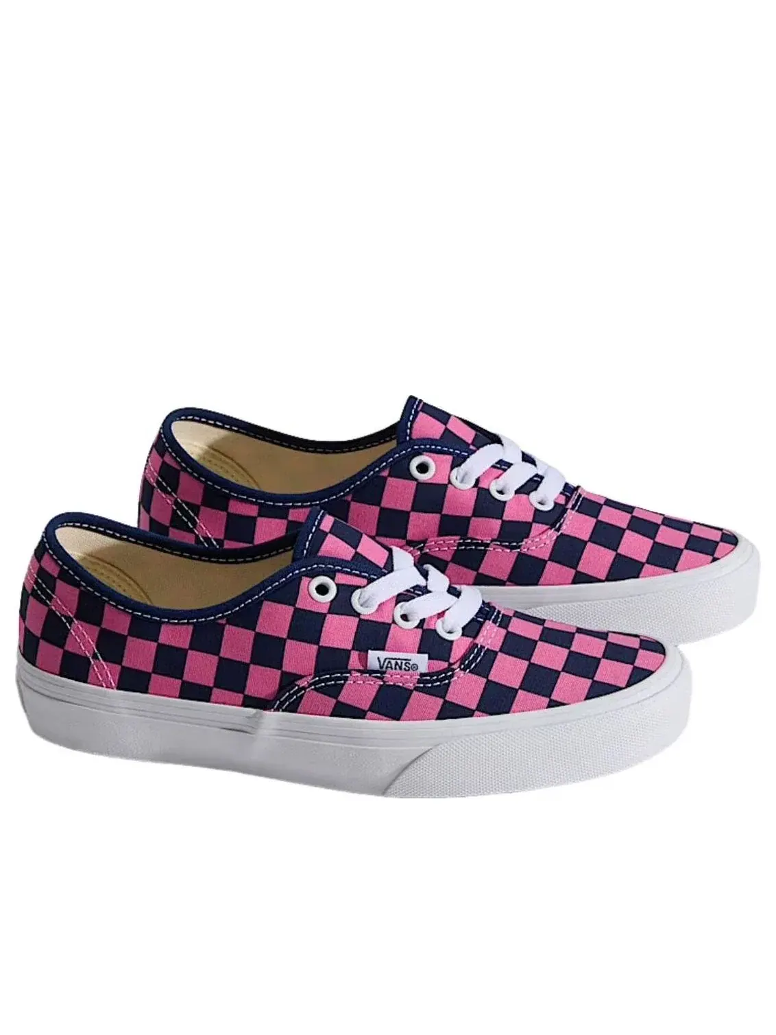 Кеды Vans Authentic Checkerboard 'Deep Indigo Blue Fizz Pink' VN000EAD1VZ — изображение 2 из 4, розовый