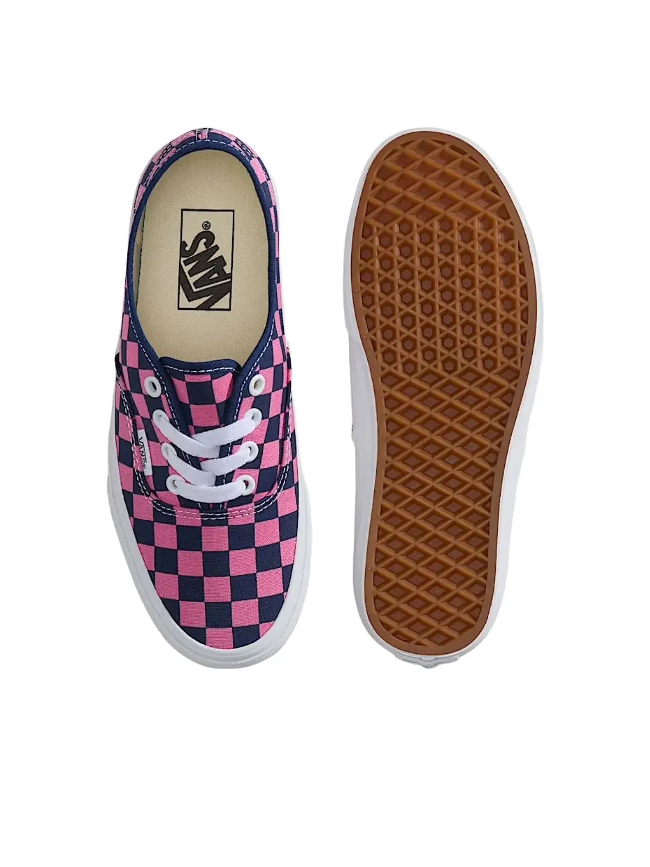 Кеды Vans Authentic Checkerboard 'Deep Indigo Blue Fizz Pink' VN000EAD1VZ — изображение 3 из 4, розовый