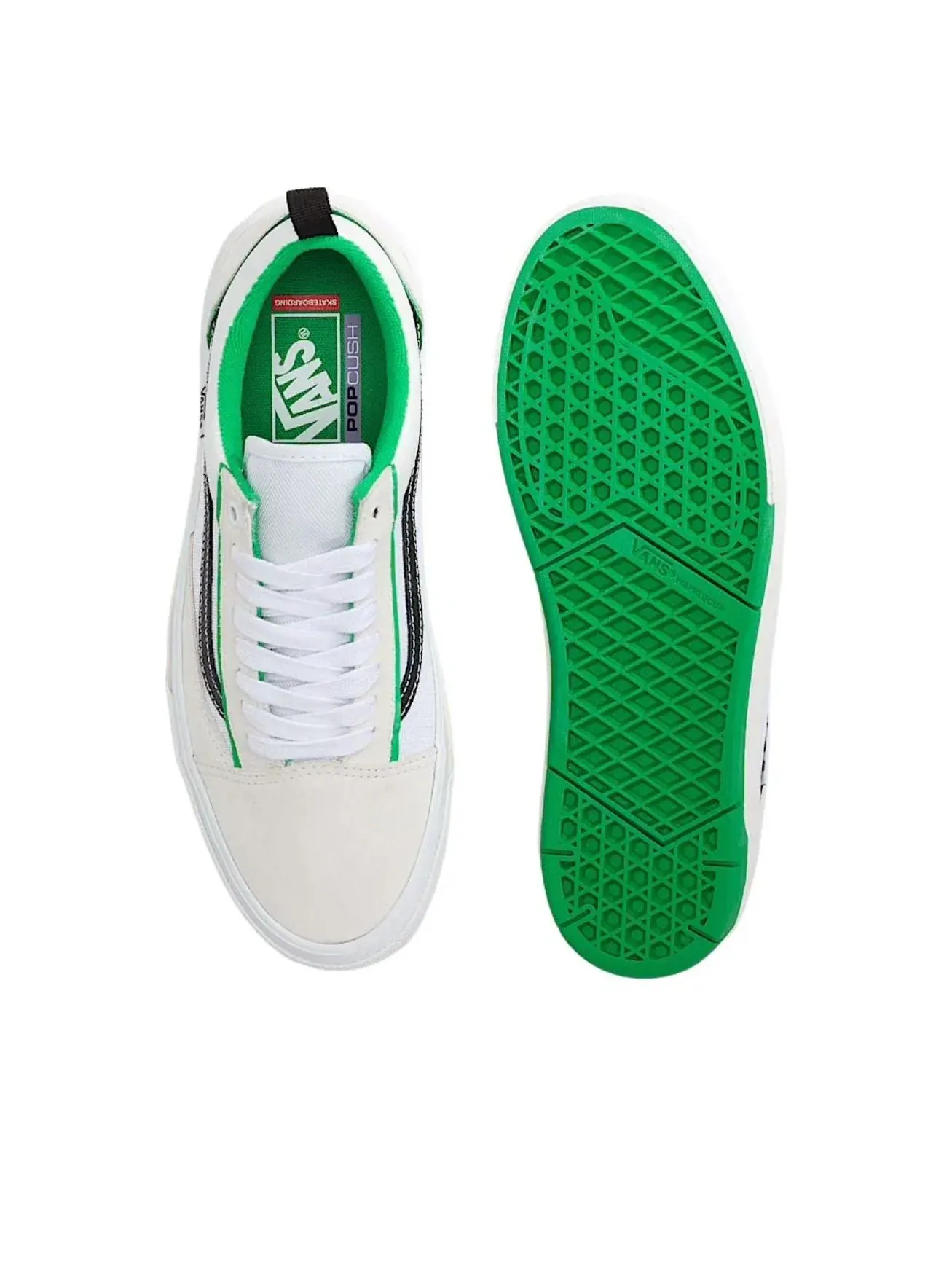 Кеды Vans Skate Old Skool Wafflecup 'White Green' VN000EB7WGR — изображение 3 из 4, белый