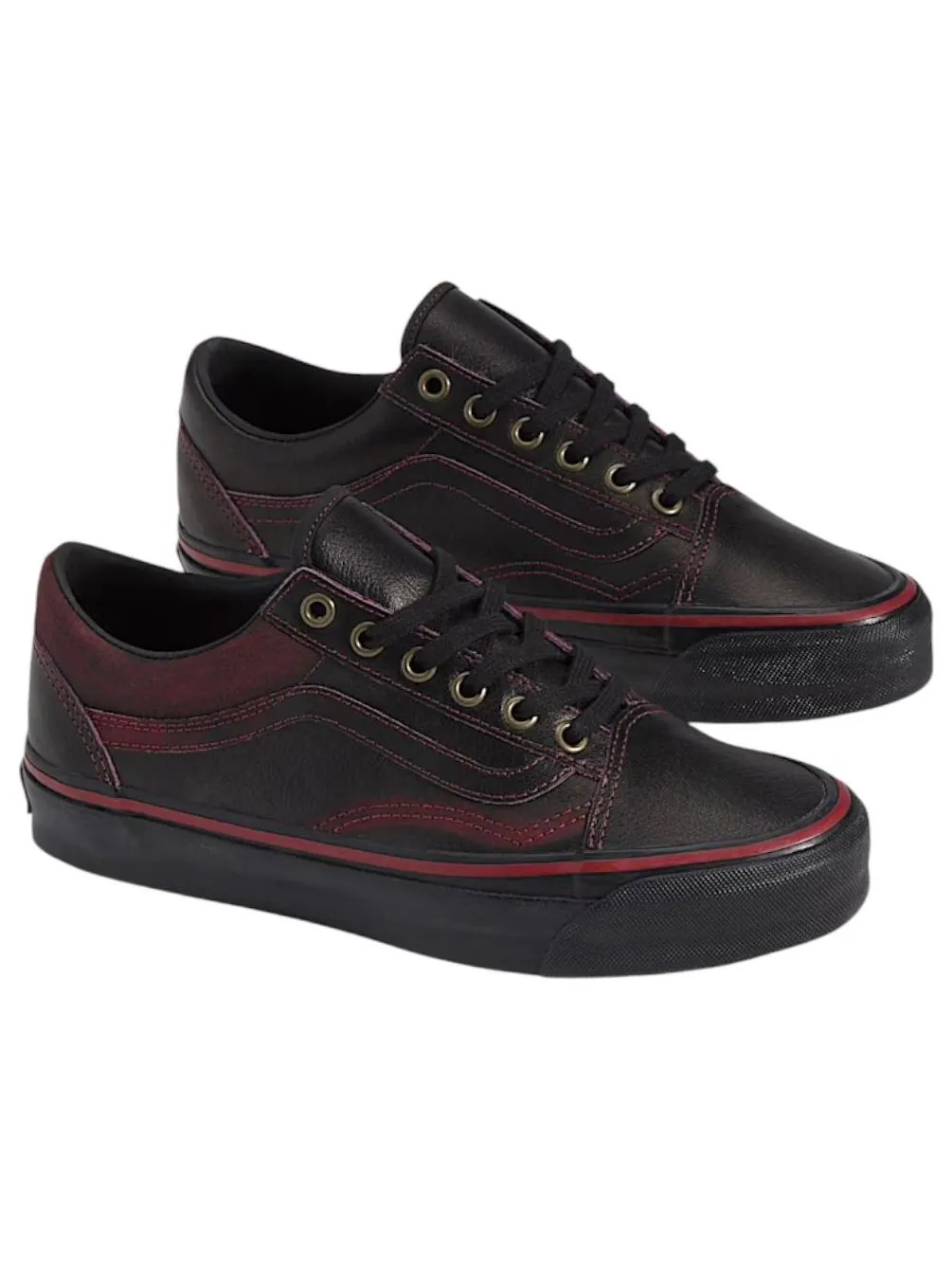 Кроссовки Vans x Tania Cruz Old Skool Premium 'Dark Red Rub-Away' — изображение 2 из 5, черный
