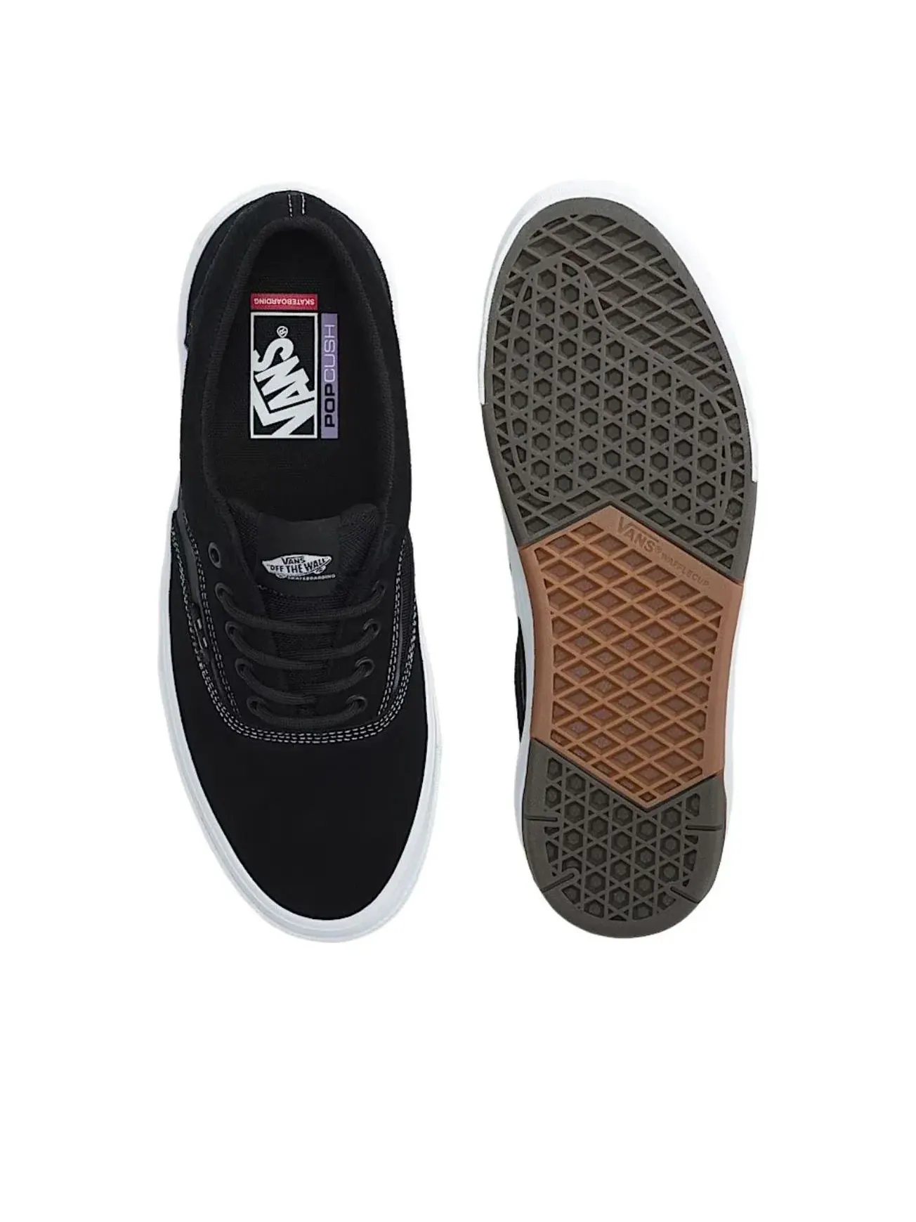 Кроссовки Vans Skate Era Wafflecup 'Black White' — изображение 3 из 4, черный