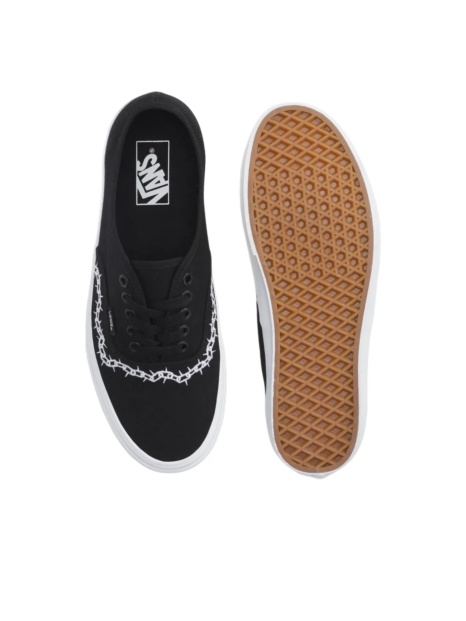 Мужские кеды на шнуровке из канваса Vans Authentic — изображение 4 из 4, черный