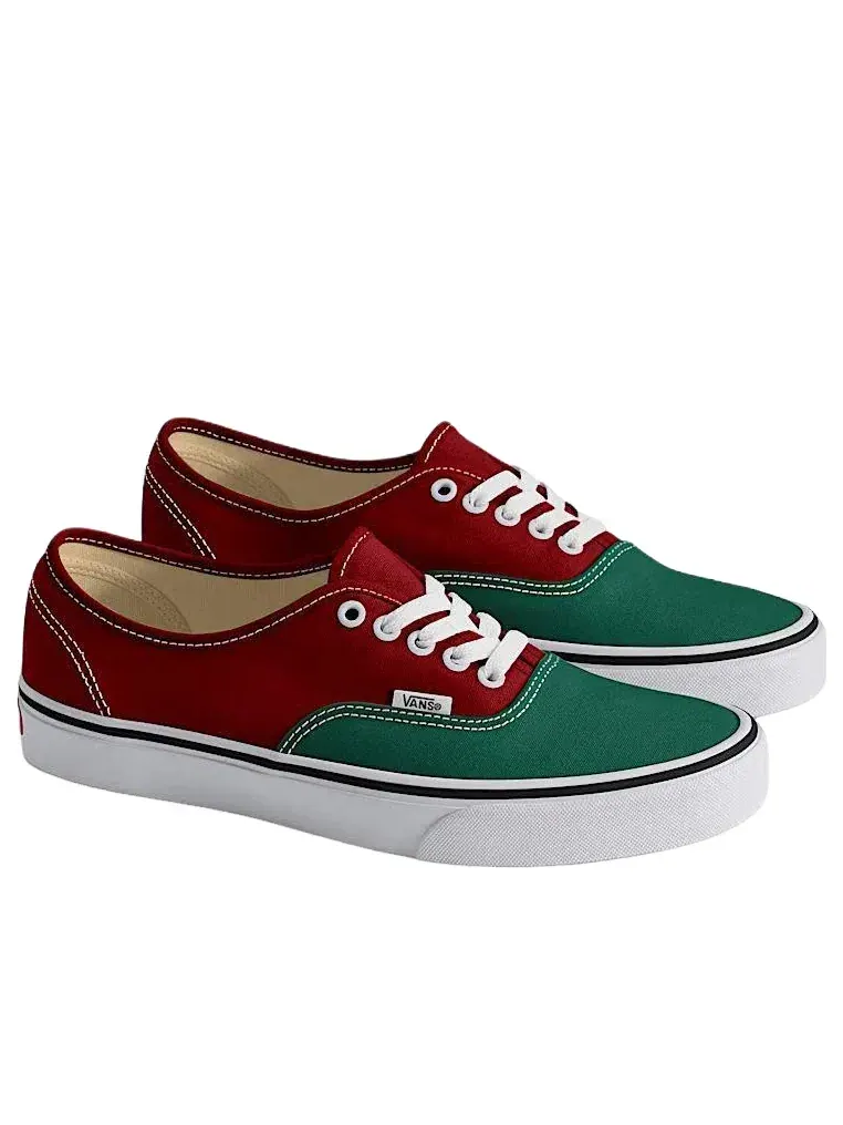 Мужские кеды на шнуровке с круглым носком Vans Authentic — изображение 2 из 4, зеленый