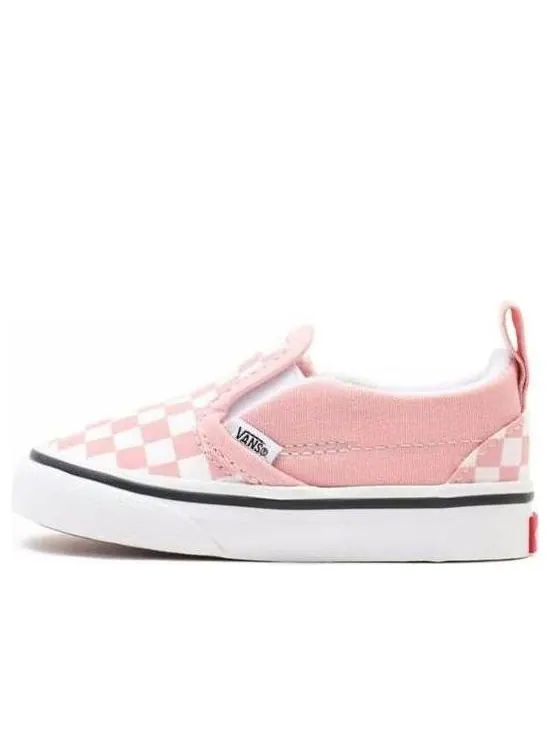 (TD) Vans Slip-On Velcro 'Powder Pink Checkerboard' — изображение 1 из 4, розовый/синий