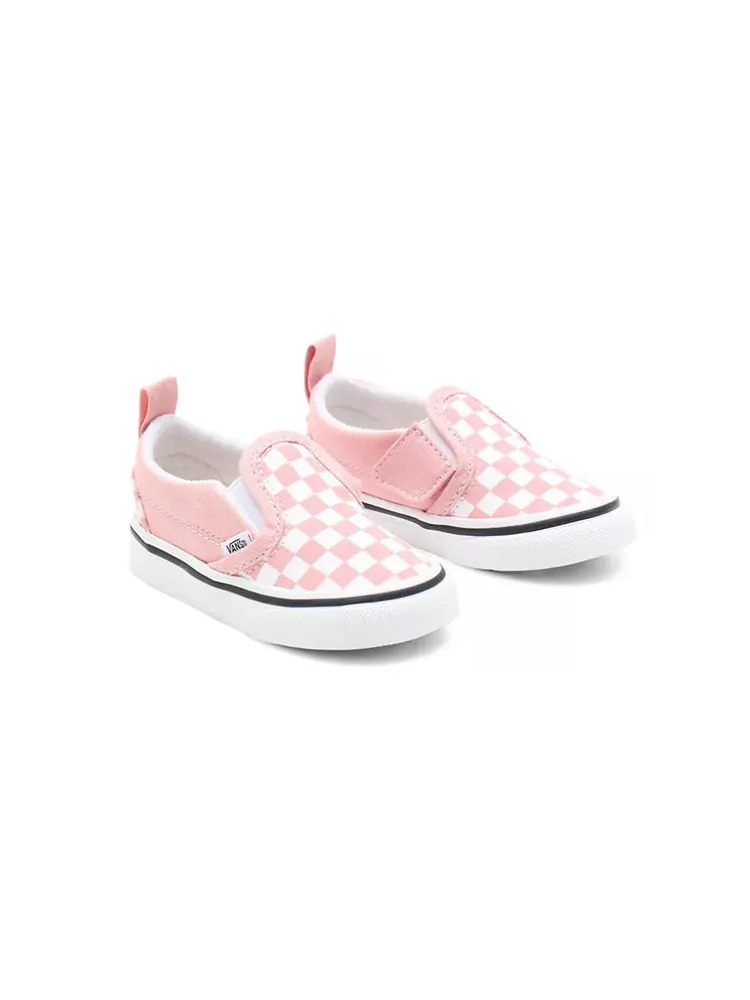 (TD) Vans Slip-On Velcro 'Powder Pink Checkerboard' — изображение 3 из 4, розовый/синий