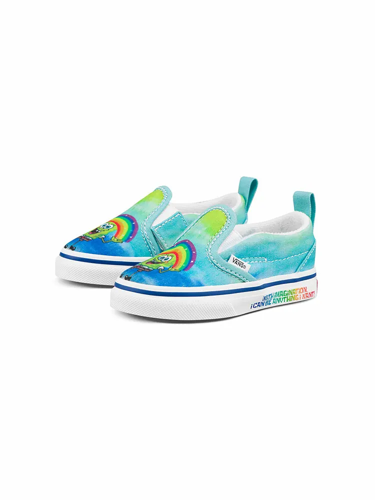 Кеды (TD) Vans SpongeBob SquarePants x Slip-On Velcro 'Imaginaaation' — изображение 2 из 4, синий