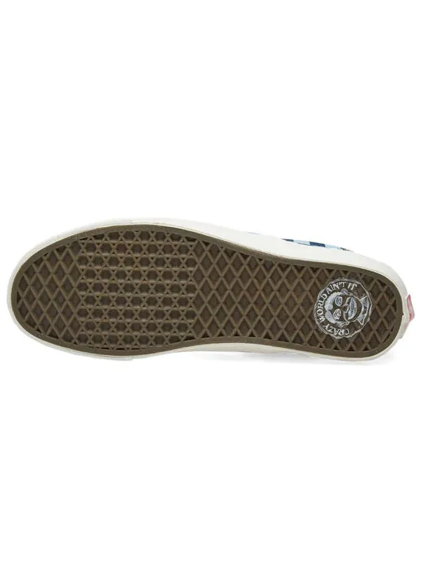 Кроссовки john van hamersveld x og classic slip-on 'stratosphere checkerboard' Vans — изображение 4 из 4, синий/белый