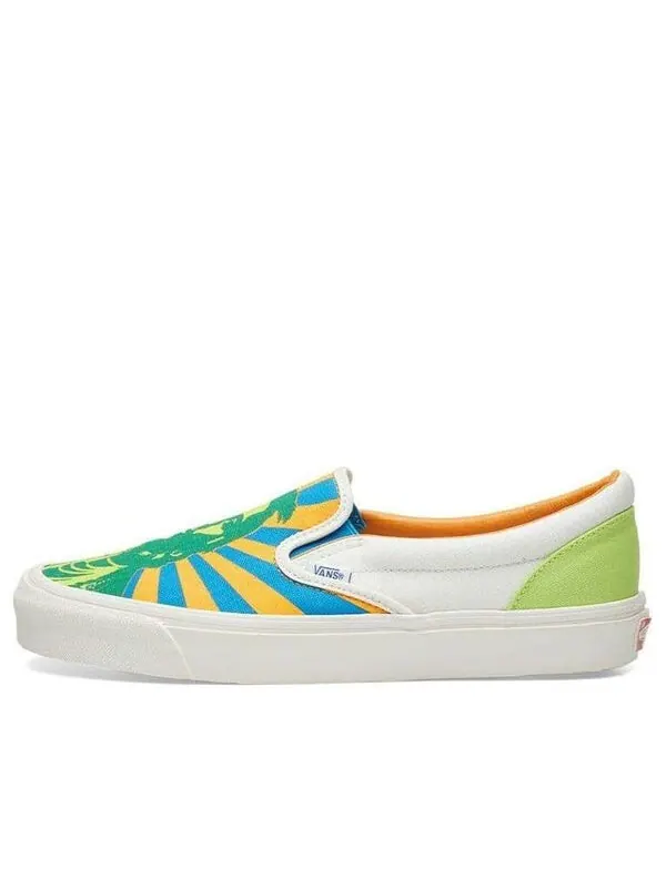 Кроссовки john van hamersveld x og classic slip-on 'sunrise' Vans — изображение 1 из 4, зеленый/оранжевый