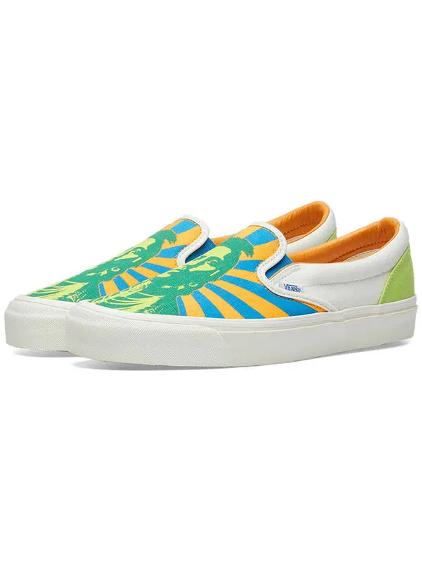 Кроссовки john van hamersveld x og classic slip-on 'sunrise' Vans — изображение 2 из 4, зеленый/оранжевый