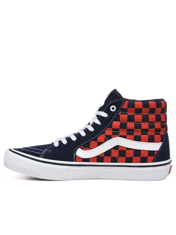 Кроссовки sk8-hi pro 'checkerboard - navy orange' Vans — изображение 1 из 4, синий/красный