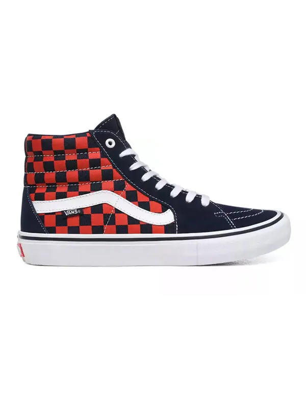 Кроссовки sk8-hi pro 'checkerboard - navy orange' Vans — изображение 2 из 4, синий/красный