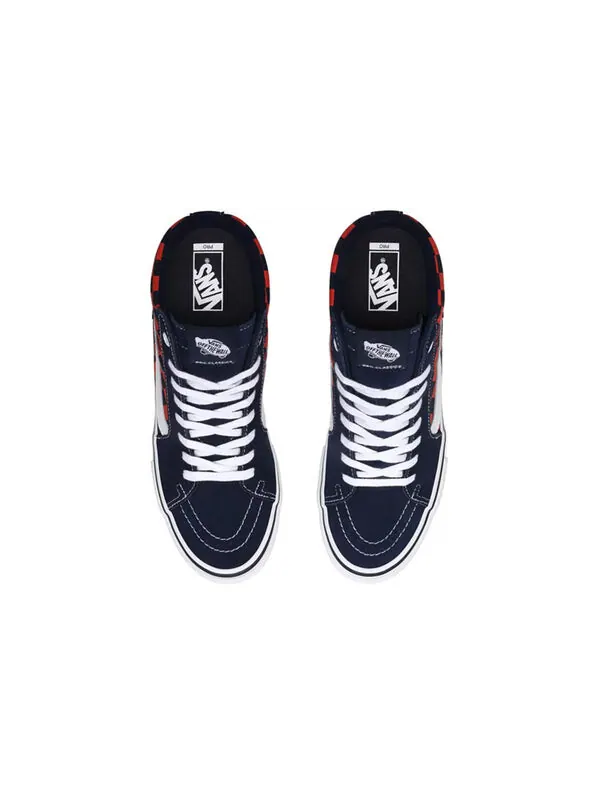 Кроссовки sk8-hi pro 'checkerboard - navy orange' Vans — изображение 3 из 4, синий/красный