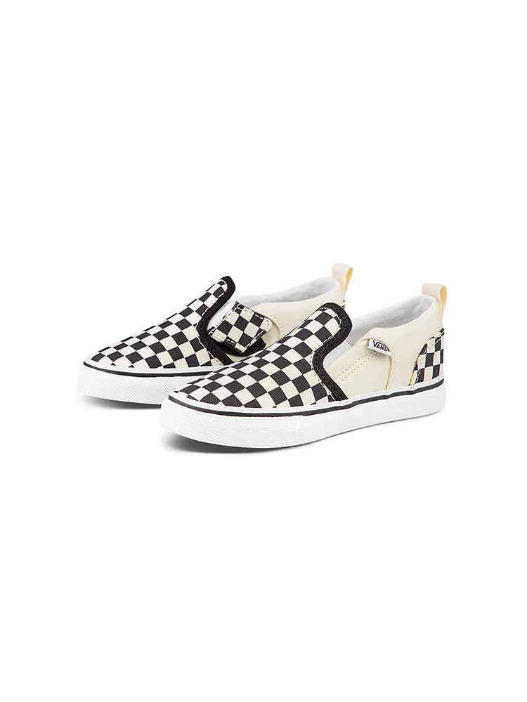 Кроссовки (TD) Vans Asher V 'Checkers - Black Natural' — изображение 2 из 5, бежевый