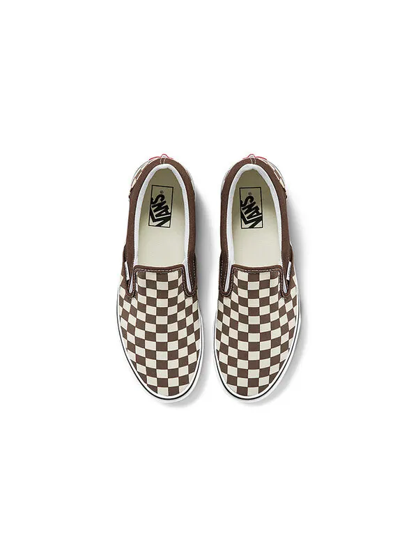 Кроссовки classic slip-on 'checkerboard - rain drum' Vans — изображение 3 из 4, белый