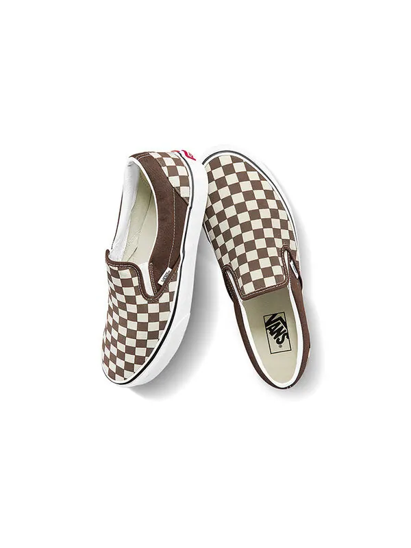 Кроссовки classic slip-on 'checkerboard - rain drum' Vans — изображение 4 из 4, белый