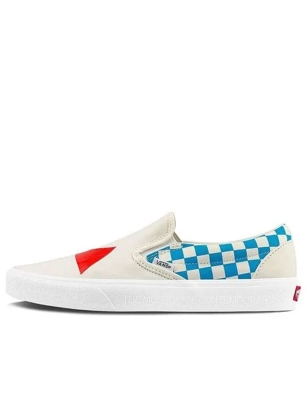 Кроссовки moca x classic slip-on 'checkerboard - cyan' Vans — изображение 1 из 4, белый