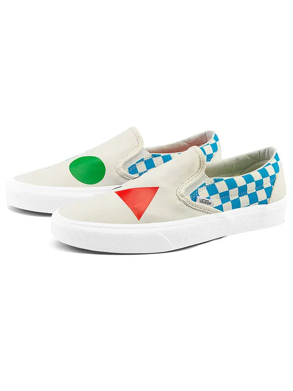 Кроссовки moca x classic slip-on 'checkerboard - cyan' Vans — изображение 2 из 4, белый