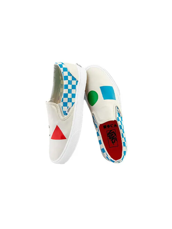 Кроссовки moca x classic slip-on 'checkerboard - cyan' Vans — изображение 4 из 4, белый