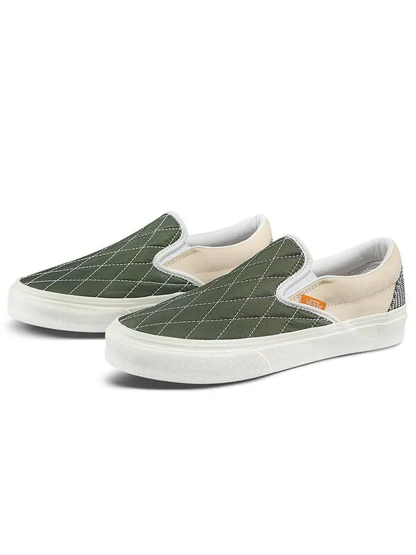 Кроссовки slip-on sneakers multi-color 'green light gray' Vans — изображение 2 из 4, зеленый/светлый серый