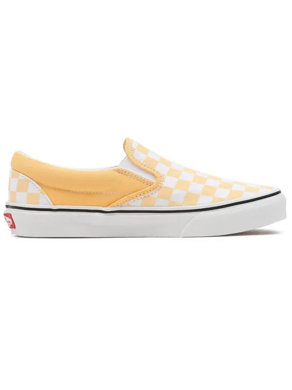 Кроссовки checkerboard classic slip-on low-top sneakers white/yellow Vans — изображение 2 из 4, белый/желтый