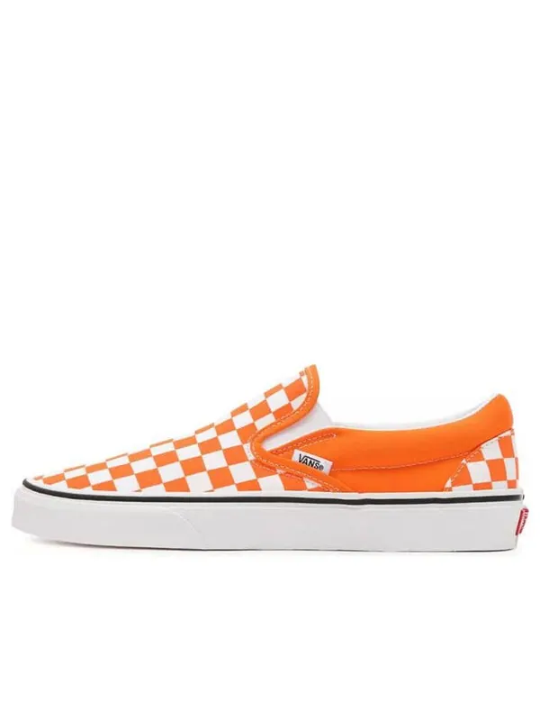 Кроссовки classic slip-on 'orange tiger checkerboard' Vans — изображение 1 из 4, оранжевый/белый